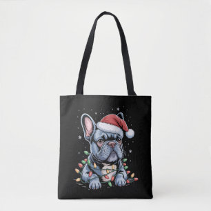 Franse Bulldog Liefhebber Frenchie Kerstmuts Kerst Tote Bag