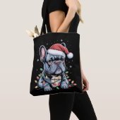 Franse Bulldog Liefhebber Frenchie Kerstmuts Kerst Tote Bag (Dichtbij)