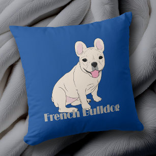 Franse Bulldog liefhebbers blauw Kussen