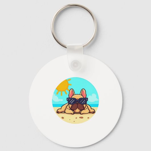 Franse Bulldog liefhebbers Sleutelhanger (Voorkant)