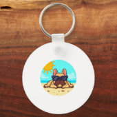 Franse Bulldog liefhebbers Sleutelhanger (Voorkant)