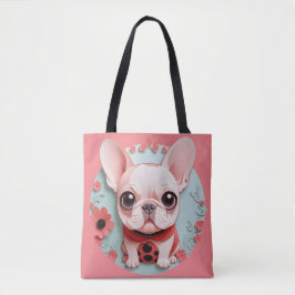 Franse Bulldog lieveheersbeestjes Bloemen Papier S Tote Bag