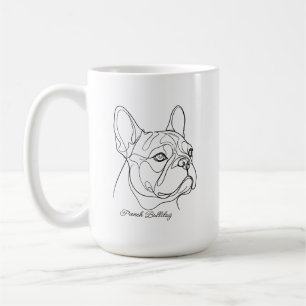 Franse Bulldog Lijntekening Aangepaste Huisdier Na Koffiemok