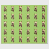 Franse Bulldog, Limoengroen Cadeaupapier (Vlak)