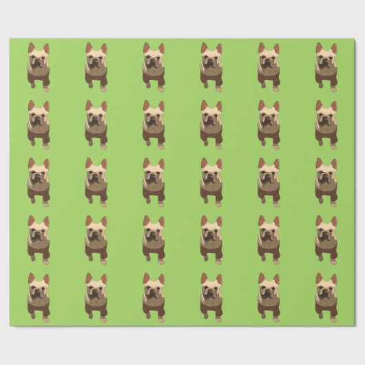 Franse Bulldog, Limoengroen Cadeaupapier (Zoom)