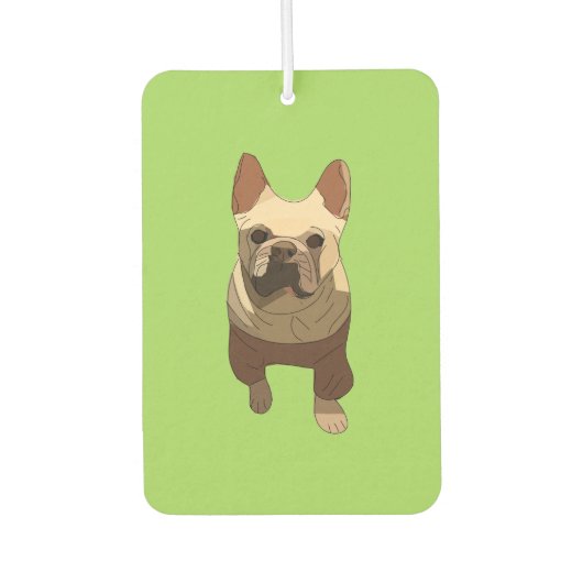 Franse Bulldog, Limoengroen Luchtverfrisser (Voorkant)