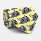 Franse Bulldog Lines Stropdas (Opgerold)