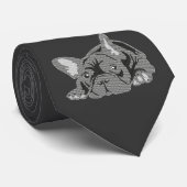 Franse Bulldog Lines Stropdas (Opgerold)