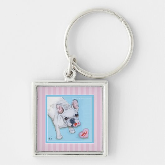 Franse Bulldog Love 1 Sleutelhanger (Voorkant)