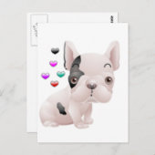Franse Bulldog Love Briefkaart (Voorkant / Achterkant)