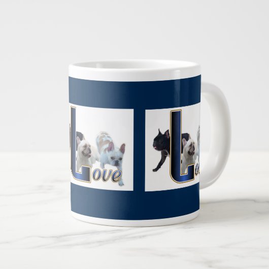 Franse Bulldog Love Grote Koffiekop (Voorkant rechts)