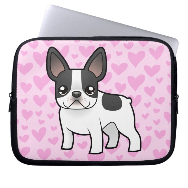 Franse Bulldog Love Laptop Sleeve (Voorkant)