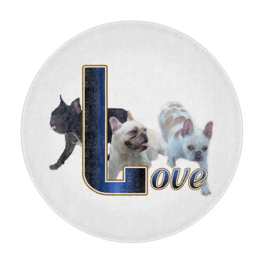 Franse Bulldog LOVE Snijplank (Voorkant)