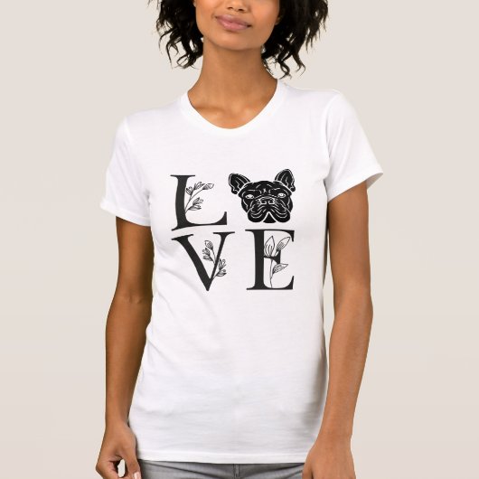 Franse Bulldog Love T Shirt (Voorkant)
