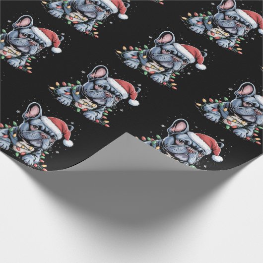 Franse Bulldog Lover Frenchie Christmas Pet Xmas Cadeaupapier (Hoek)
