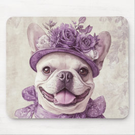 Franse Bulldog Lover Paarse Bloemen Muismat