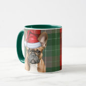 Franse Bulldog Lover Vakantie Geplaagd Kerstmis Mok (Voorkant links)