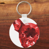 Franse Bulldog Low Poly Art in Red Sleutelhanger (Voorkant)