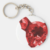 Franse Bulldog Low Poly Art in Red Sleutelhanger (Voorkant)