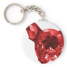 Franse Bulldog Low Poly Art in Red