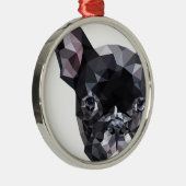 Franse Bulldog Low Poly Art Metalen Ornament (Rechts)