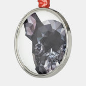 Franse Bulldog Low Poly Art Metalen Ornament (Links)