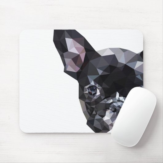 Franse Bulldog Low Poly Art Muismat (Met muis)