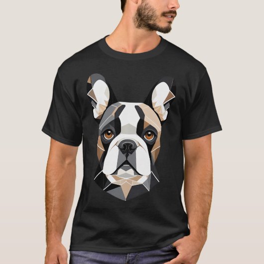 Franse Bulldog - Low Poly - Minimalistisch  T-shirt (Voorkant)