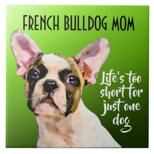 Franse Bulldog Ma Ceramic Tile Tegeltje (Voorkant)