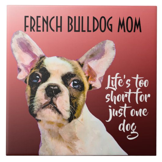 Franse Bulldog Ma Ceramic Tile Tegeltje (Voorkant)