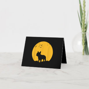 Franse Bulldog Maan Halloween Geïnspireerd Ontwerp Kaart