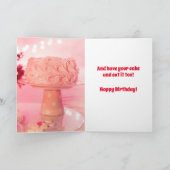 Franse Bulldog Make a Wish Dandelion & BDay Cake Kaart (Binnen)