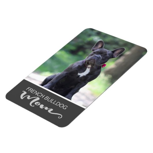 Franse bulldog mam invoegen van uw hond foto magneet (Linkerzijde)