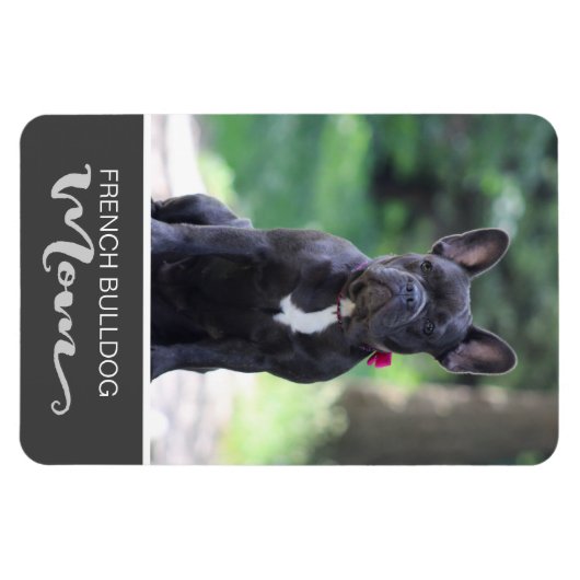 Franse bulldog mam invoegen van uw hond foto magneet (Horizontaal)