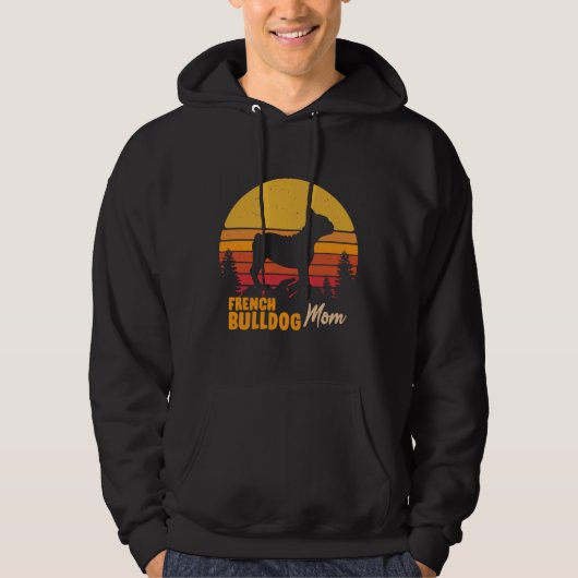 Franse Bulldog Mam Retro Hoodie (Voorkant)