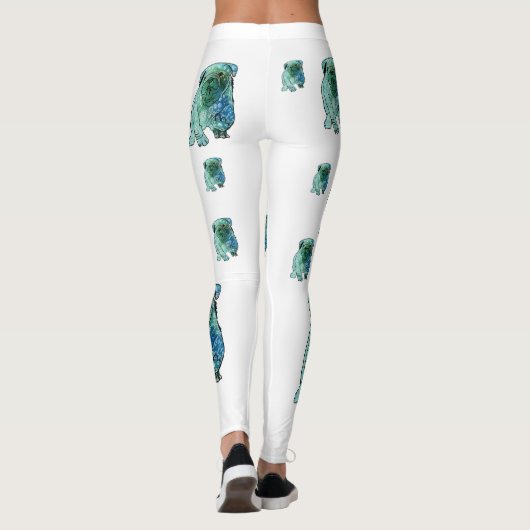 Franse Bulldog Mandala Art Aangepaste Leggings (Achterkant)