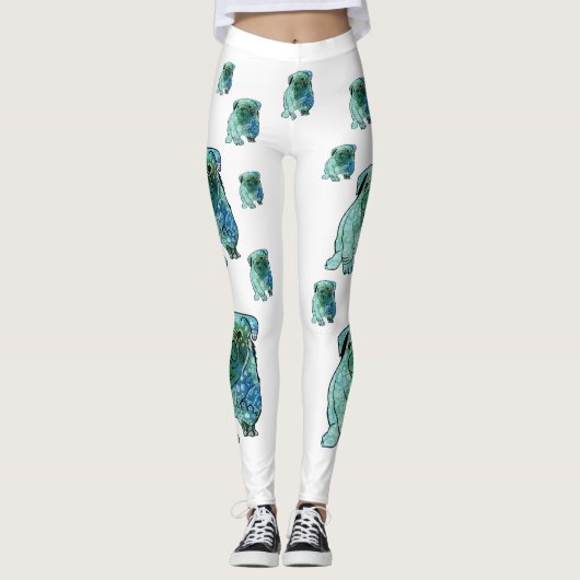 Franse Bulldog Mandala Art Aangepaste Leggings (Voorkant)