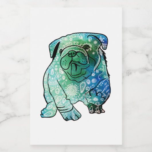 Franse Bulldog Mandala Art aangepaste voedselconta Voedselcontainer Etiket (Enkel label)