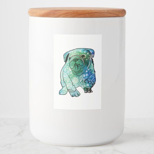 Franse Bulldog Mandala Art aangepaste voedselconta Voedselcontainer Etiket (Voorkant)