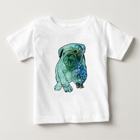 Franse Bulldog Mandala Baby Fine Jersey T-shirt (Voorkant)