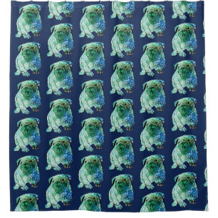 Franse Bulldog Mandala Kunst Douchegordijn