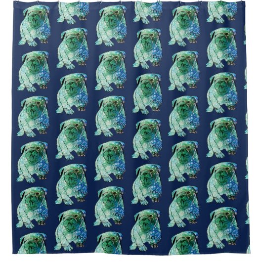 Franse Bulldog Mandala Kunst Douchegordijn (Voorkant)