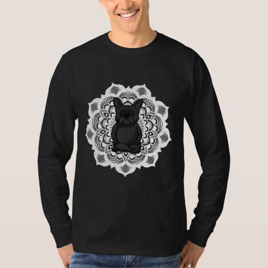 Franse Bulldog Meditation Mandala T-shirt (Voorkant)