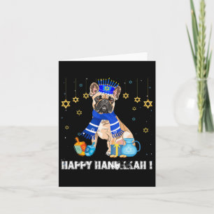 Franse Bulldog Menorah Pet Happy Chanukah Chanoeka Kaart