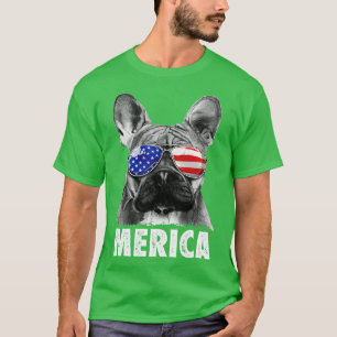 Franse Bulldog Merica, 4 juli voor mannen en vrouw T-shirt