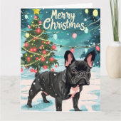 Franse Bulldog Merry kerst Kaart (Voorkant)