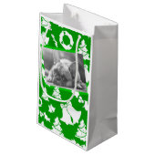 Franse Bulldog Merry kerstboom Wreatbells Klein Cadeauzakje (Achterkant Gekanteld)