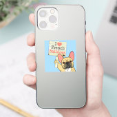Franse Bulldog met aanpasbaar bord Sticker (Telefoon)