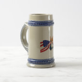 Franse Bulldog met Amerikaanse vlag Bierpul (Voorkant links)