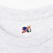 Franse Bulldog met Amerikaanse vlag Labels (Aangebracht)
